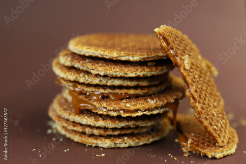 Dutch waffle called stroopwafel.