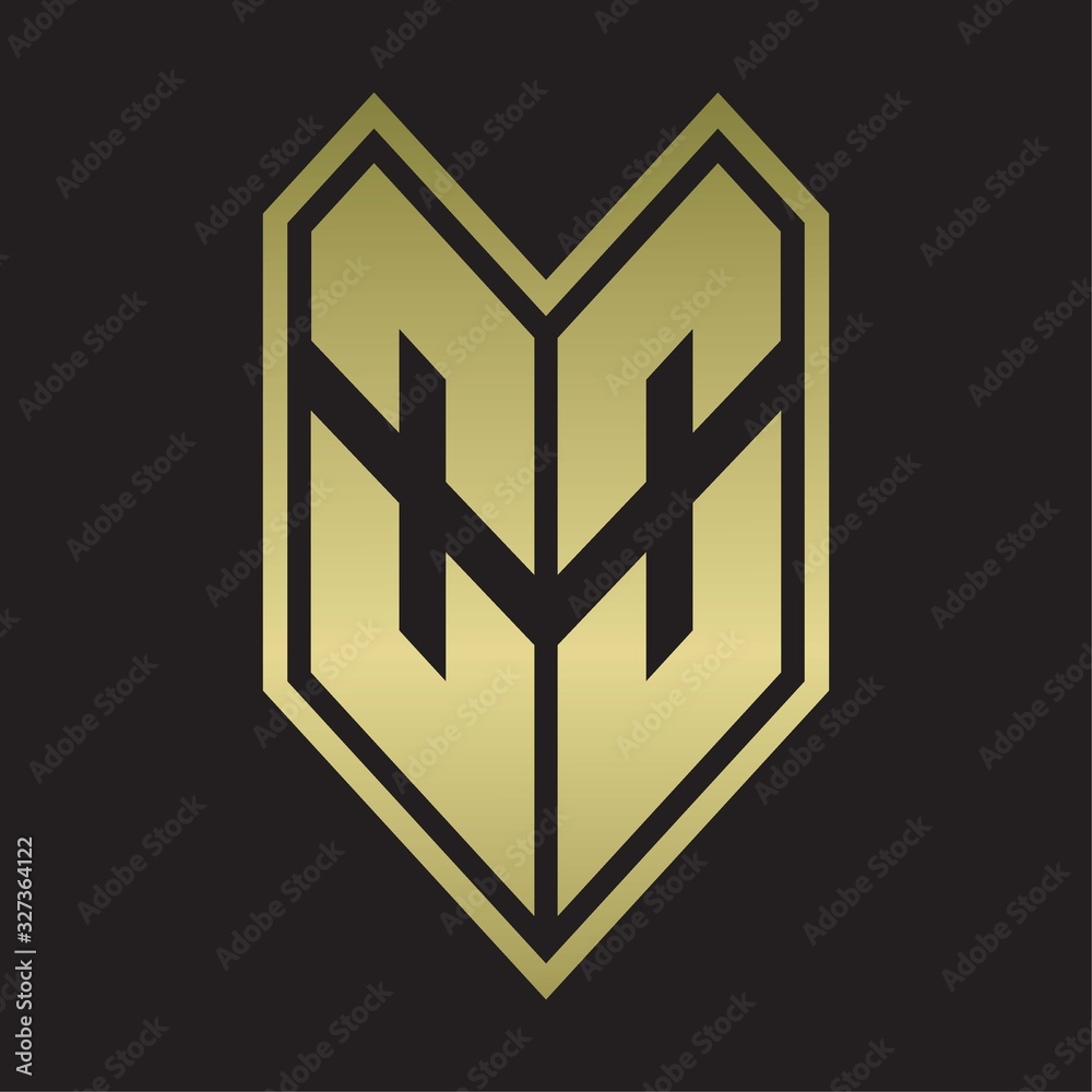 OO Logo monogram with emblem line style isolated on gold colors OO Logo monogram with emblem line style isolated on gold colors