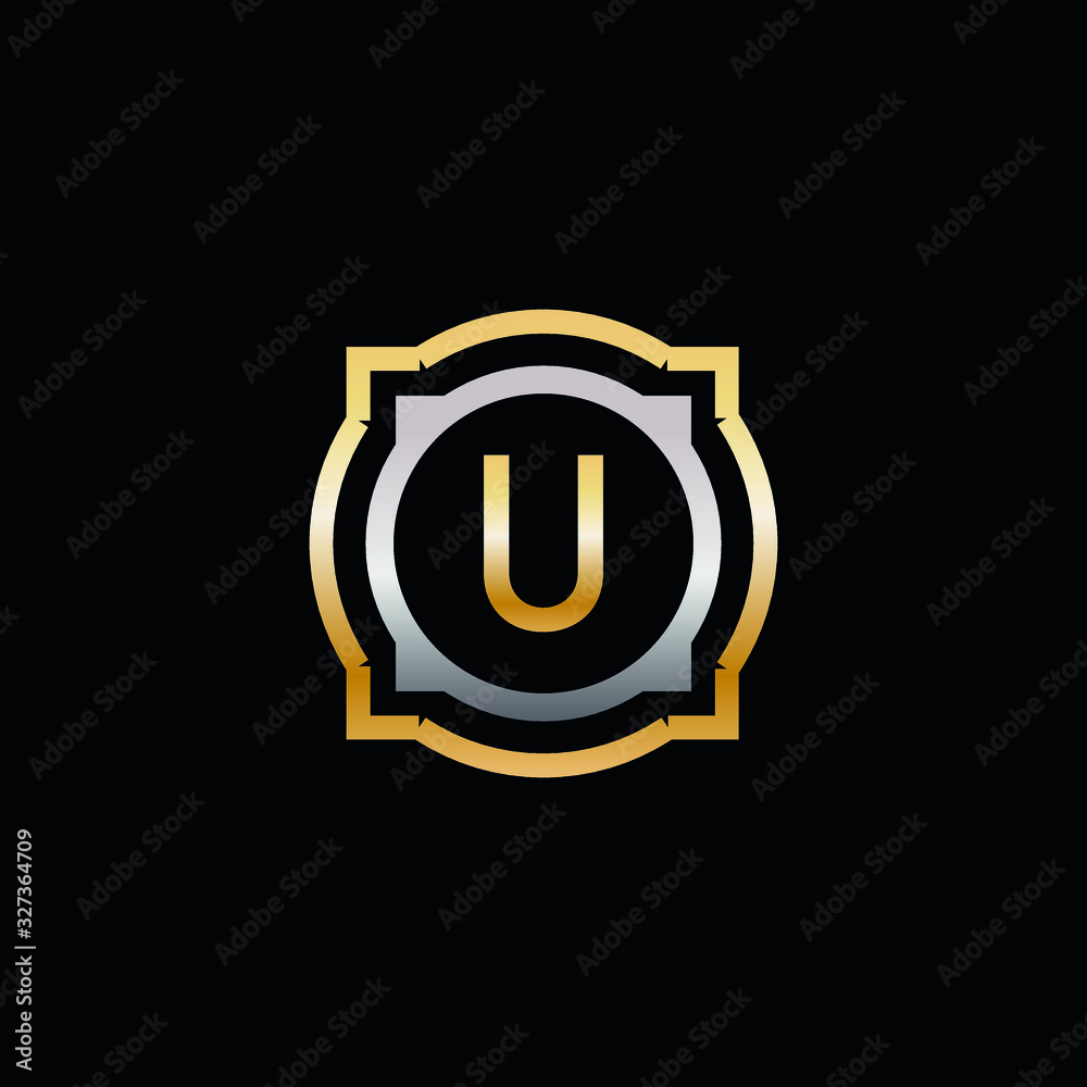 Obraz premium U Luxury round shape gold and silver logo