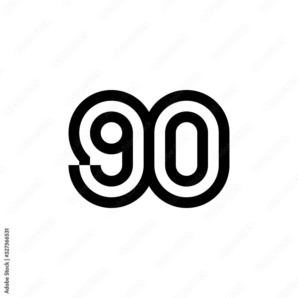 Number 90 vector icon design Number 90 vector icon design