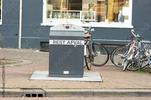 Underground garbage container in the street