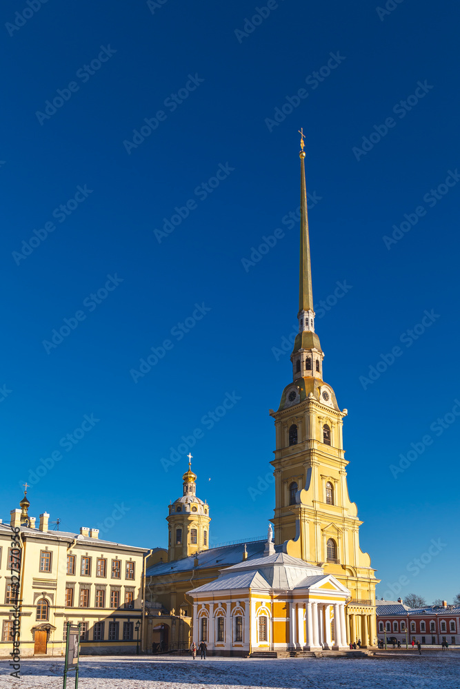 View of the Cathedral in the Peter and Paul Fortress View of the Cathedral in the Peter and Paul Fortress