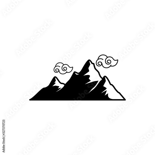 black and white lanscape mountain