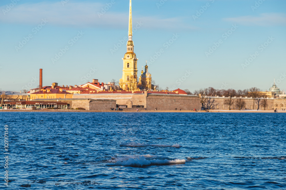 Saint Petersburg. Russia. View of the Peter and Paul Fortress in winter Saint Petersburg. Russia. View of the Peter and Paul Fortress in winter