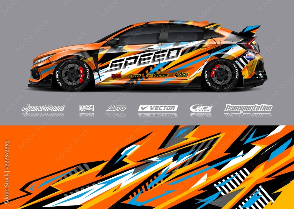 Sport car racing wrap design. vector design. Sport car racing wrap design. vector design.