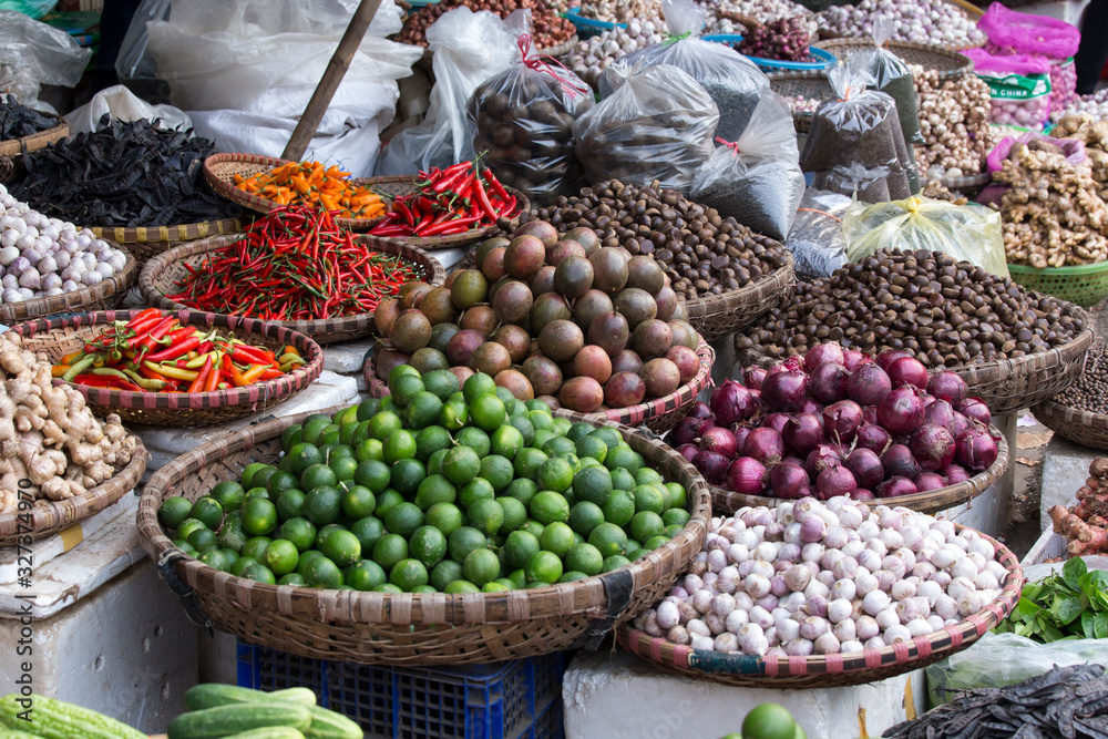 Fruits and vegetables market in Hanoi