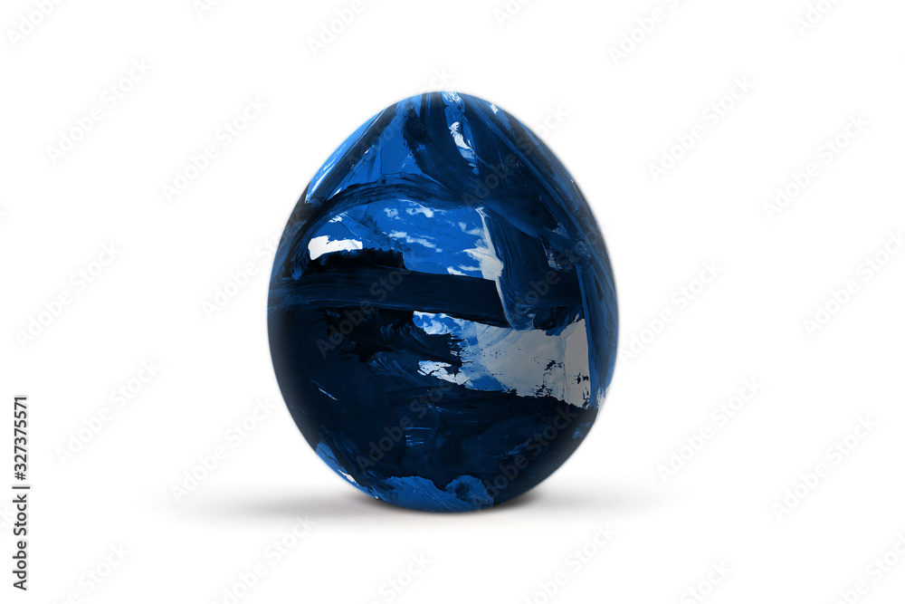 Blue easter egg isolated on white background. Abstract colorful pattern Blue easter egg isolated on white background. Abstract colorful pattern