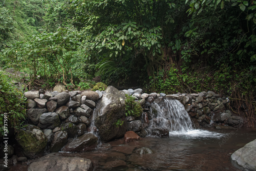 View of river in the rainforest, bogor Indonesia View of river in the rainforest, bogor Indonesia
