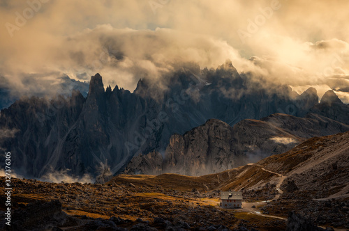 Beautiful autumn landscape of the Dolomites 