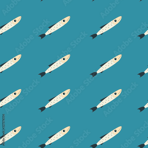 Vector illustration of a seamless background, fish...