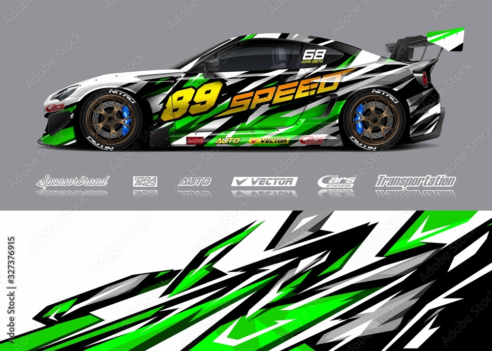 Sport car racing wrap design. vector design.