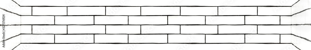 White brick wall. Background with white ceramic tiles. White brick wall. Background with white ceramic tiles.