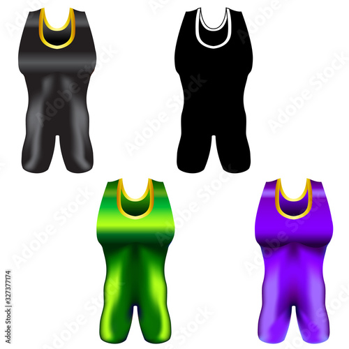 Wrestling Singlet Uniform Icon Illustration Graphic Set 2