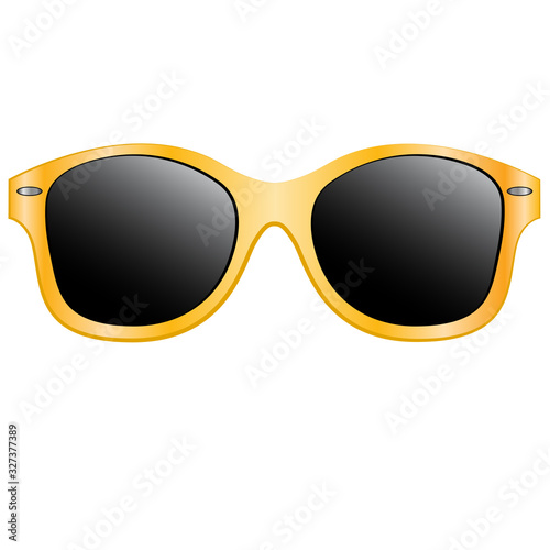 Yellow Gold Sunglasses Icon Illustration Graphic