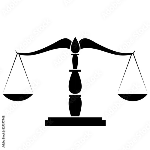 balanced scales of justice icon illustration graphic