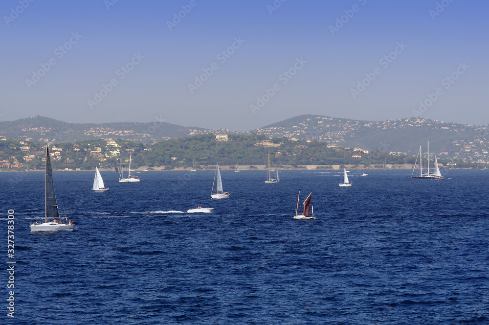 sail boats in Saint Tropez, France