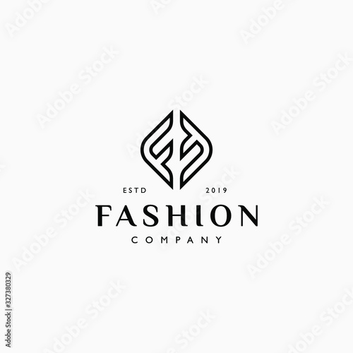 elegant f letter ornament logo icon vintage