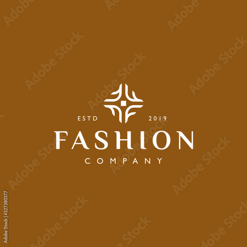 elegant f letter ornament logo icon vintage