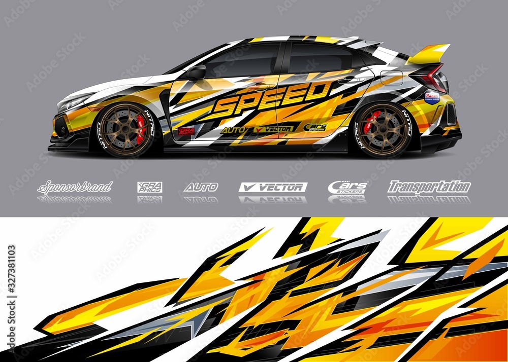 Sport car racing wrap design. vector design. Sport car racing wrap design. vector design.