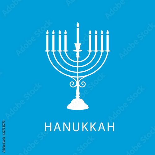 Happy Hanukkah typography vector design for greeting cards and poster design template celebration. Calligraphic handmade lettering. Hanukkah beautiful inscription. Vector illustration.