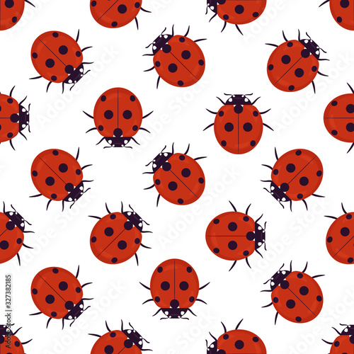 seamless pattern with ladybugs. vector illustration.