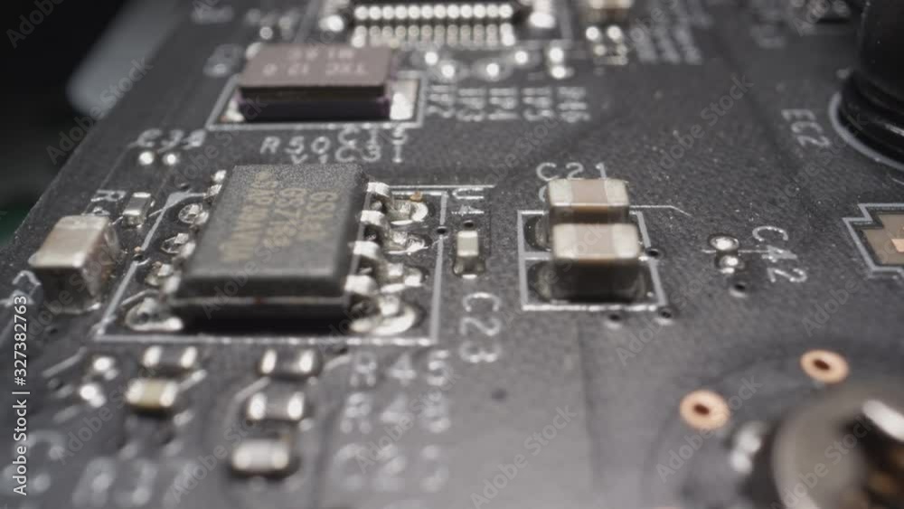 Computer chip macro close up electronics PCB Computer chip macro close up electronics PCB