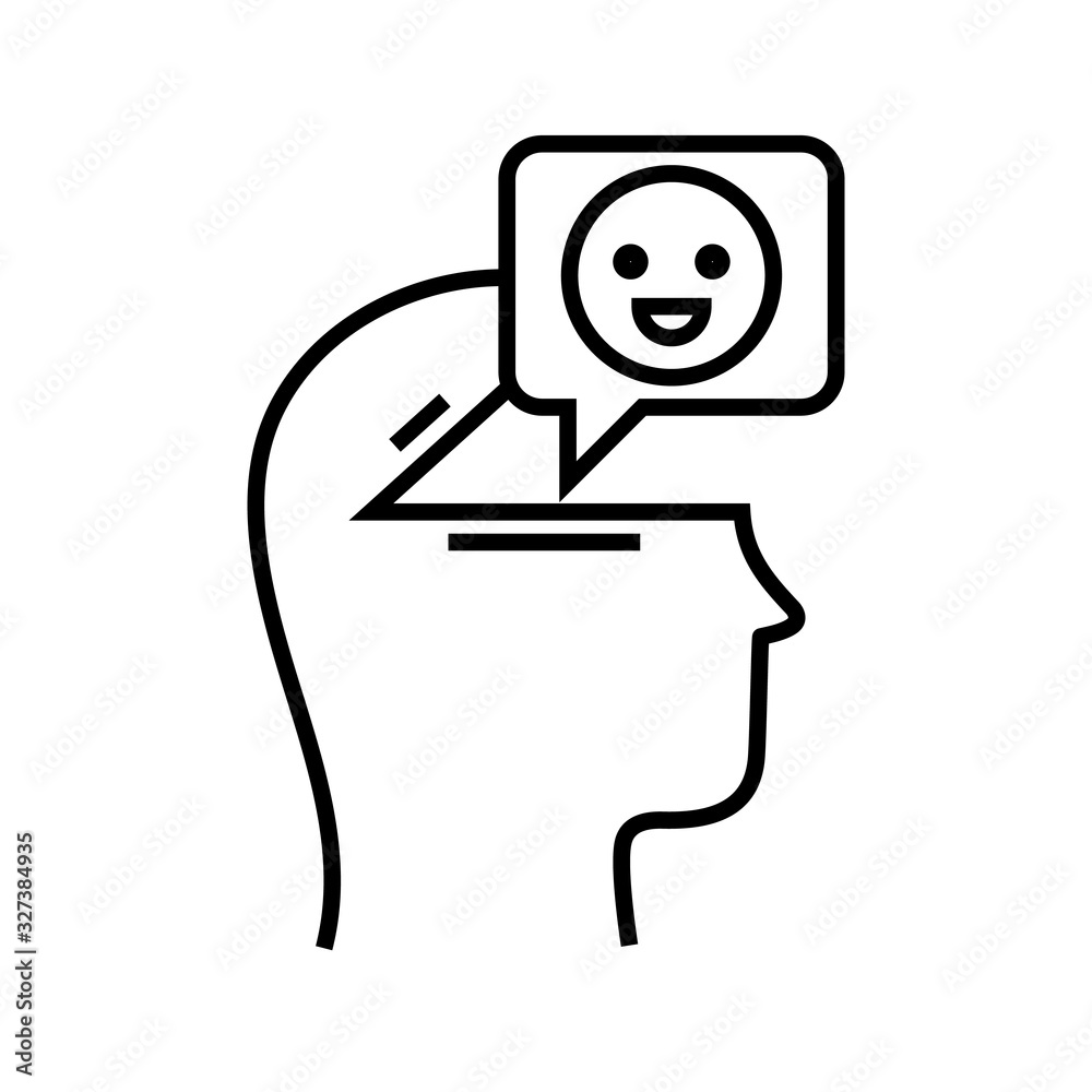 Smiling line icon, concept sign, outline vector illustration, linear symbol.