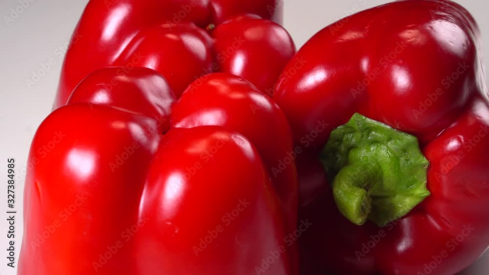 Bell peppers isolated on white background closeup Bell peppers isolated on white background closeup