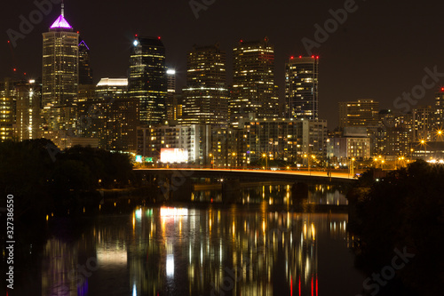 The lights of Philadelphia over the Schuylkill river
