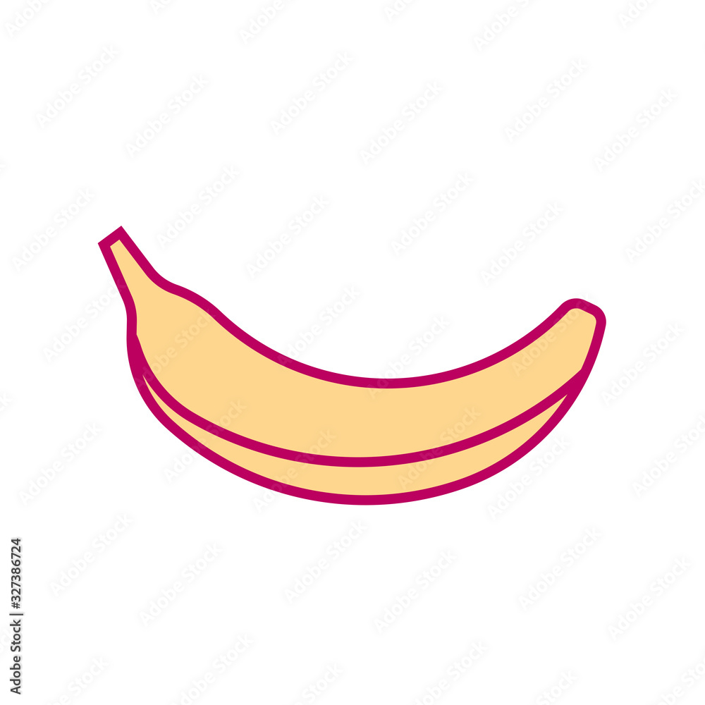 Minimal style banana illustration. Icon or logo design. Minimal style banana illustration. Icon or logo design.