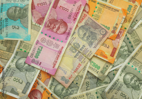 Photography 50, 200, 500 and 2000 Indian rupees for business background