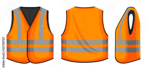 Safety vest vector illustration on white background . Jacket of worker vector cartoon set icon. Isolated cartoon set icon safety vest.