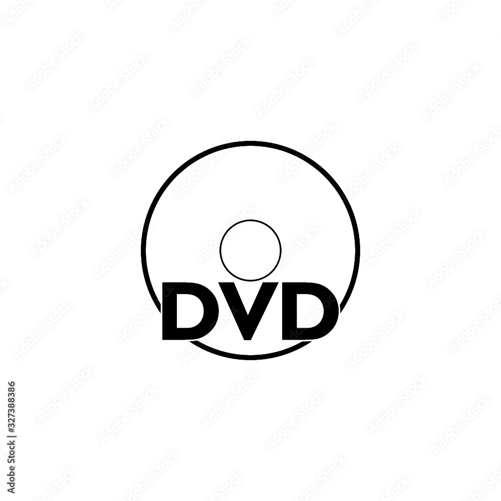 DVD logo icon on white background DVD logo icon on white background