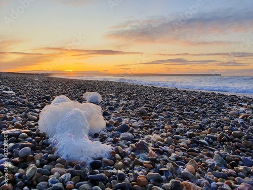 Beautiful sunrise at the beach Tramore Ireland