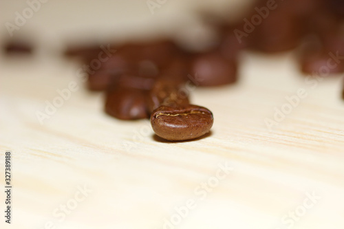 Macro shot of roasted coffee beans