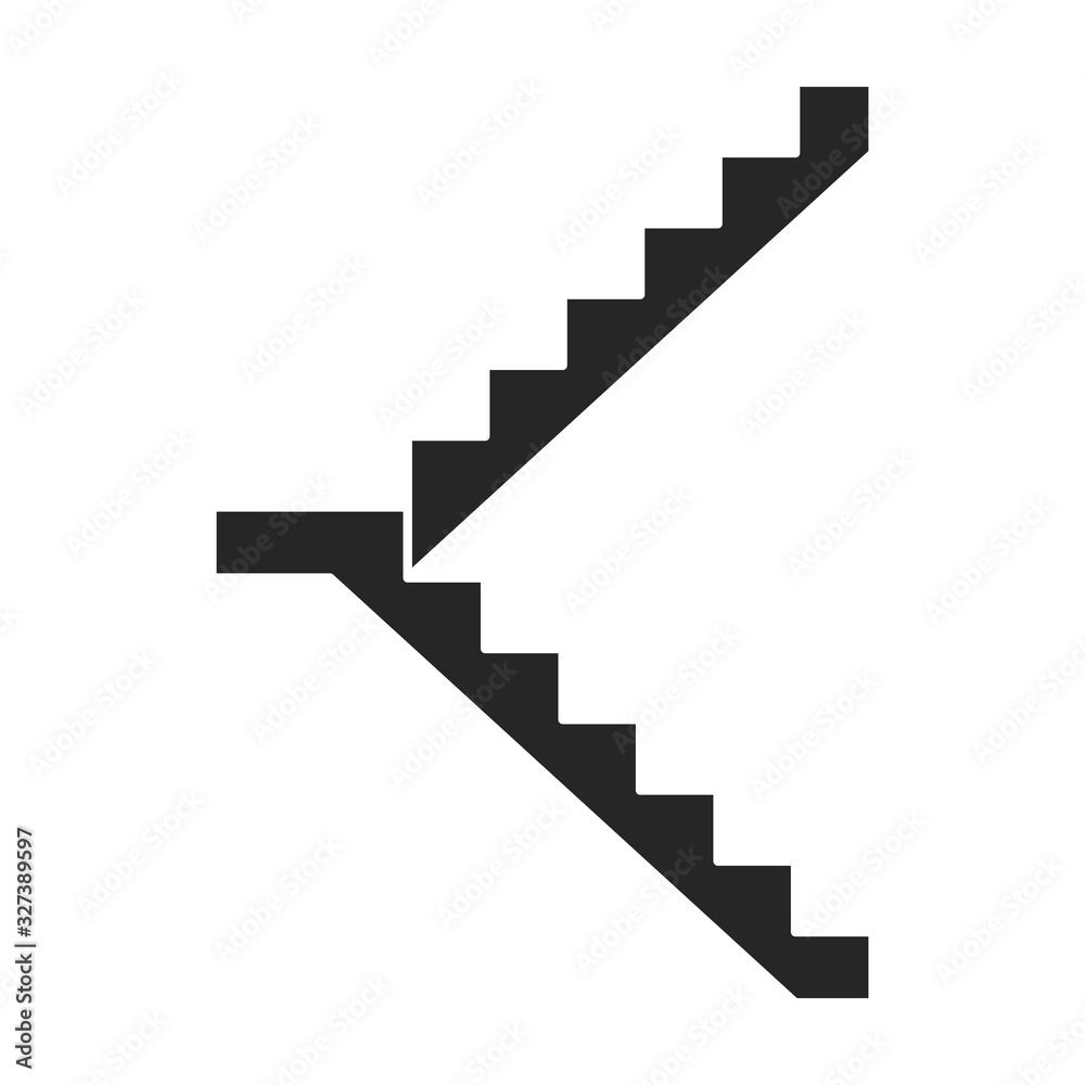 Fototapeta premium Metal staircase vector icon.Black vector icon isolated on white background metal staircase.