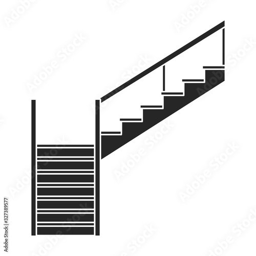 Wooden staircase vector icon.Black vector icon isolated on white background wooden staircase.