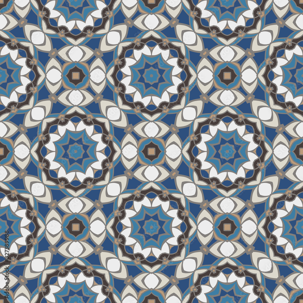 Trendy bright color mandala seamless pattern in blue for decoration, paper wallpaper, tiles, textiles, neckerchief, pillows. Home decor, interior design, cloth design. Trendy bright color mandala seamless pattern in blue for decoration, paper wallpaper, tiles, textiles, neckerchief, pillows. Home decor, interior design, cloth design.