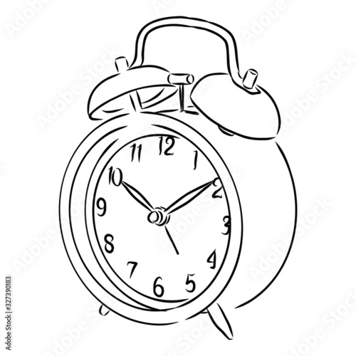 retro alarm clock isolated on white background