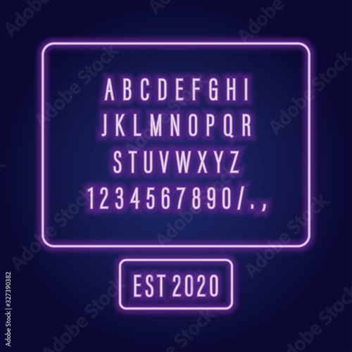 neon alphabet font letter sign vector illustration
