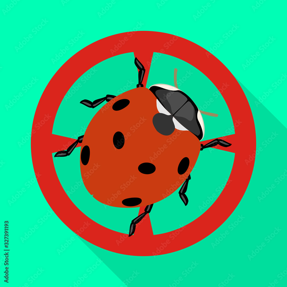 Fototapeta premium Lady bug vector icon.Flat vector icon isolated on white background lady bug.