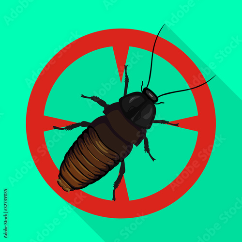 Cockroach insect vector icon.Flat vector icon isolated on white background cockroach insect.