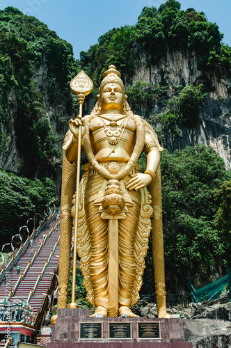 Photography entrance batu caves malaysia kuala lumpur with Skanda murugan statue