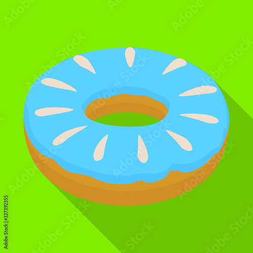 Blue doughnut vector icon.Flat vector icon isolated on white background blue doughnut.