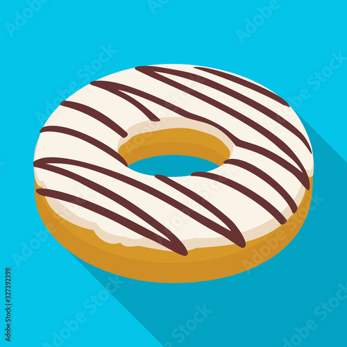 Cream doughnut vector icon.Flat vector icon isolated on white background cream doughnut.