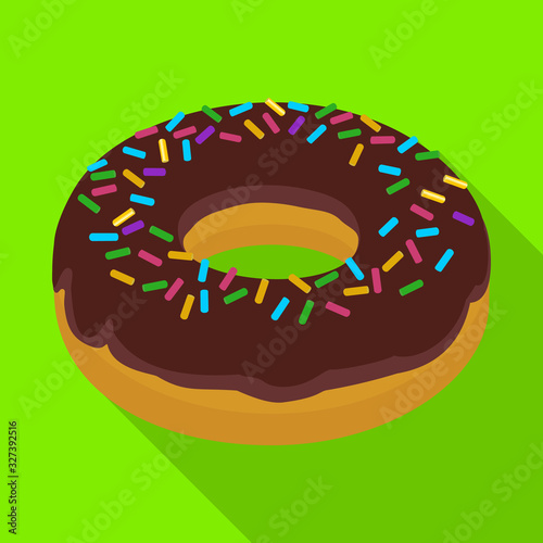 Chocolate doughnut vector icon.Flat vector icon isolated on white background chocolate doughnut.