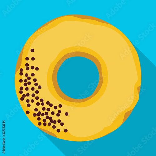 Caramel doughnut vector icon.Flat vector icon isolated on white background caramel doughnut.