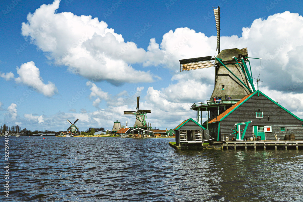 Windmills in Zaanse Schans, Holland