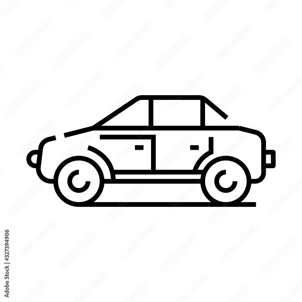 Jeep line icon, concept sign, outline vector illustration, linear symbol.