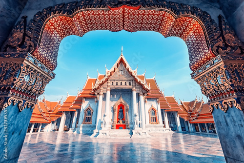 Marble temple in Bangkok photo